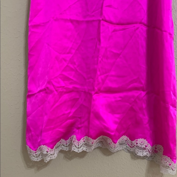 Y2K kate spade Hot Pink‎ Chemise with Beige Lace Large - Picture 5 of 11